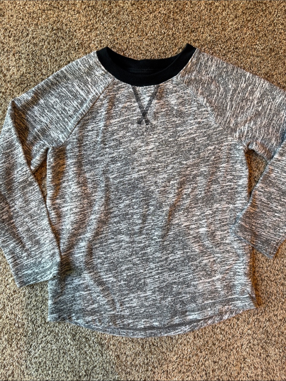 Cat & Jack | Black-Trim Heather Gray Crew Tee